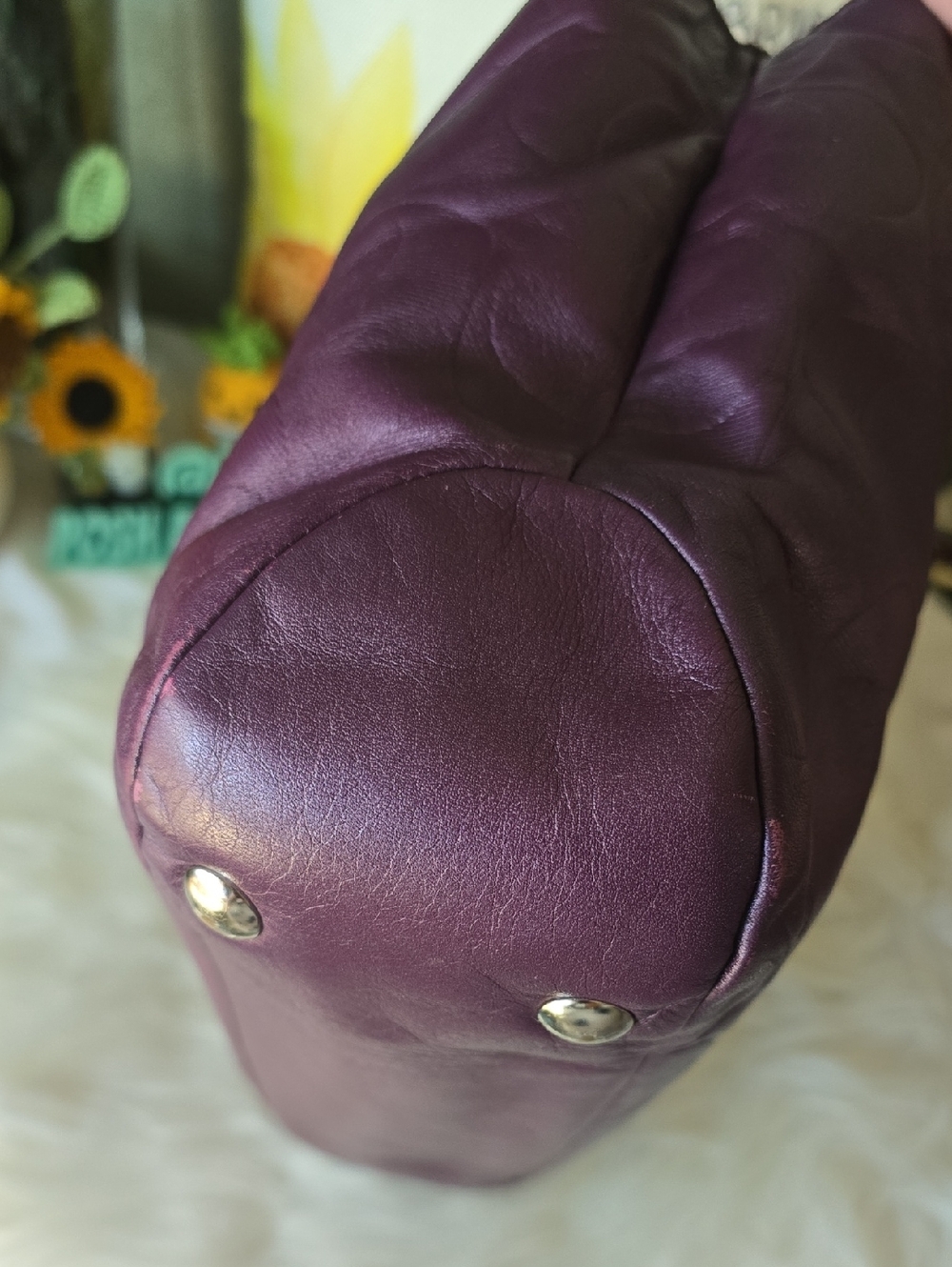 Coach Soho Purple Leather Signature Buckle Tote with Hangtag GUC - Picture 11 of 16